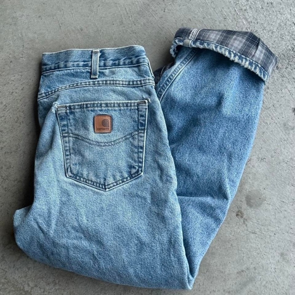 Vintage Carhartt Flannel Lined Jeans Workwear ASAP ROCKY Skater 34x32 B172